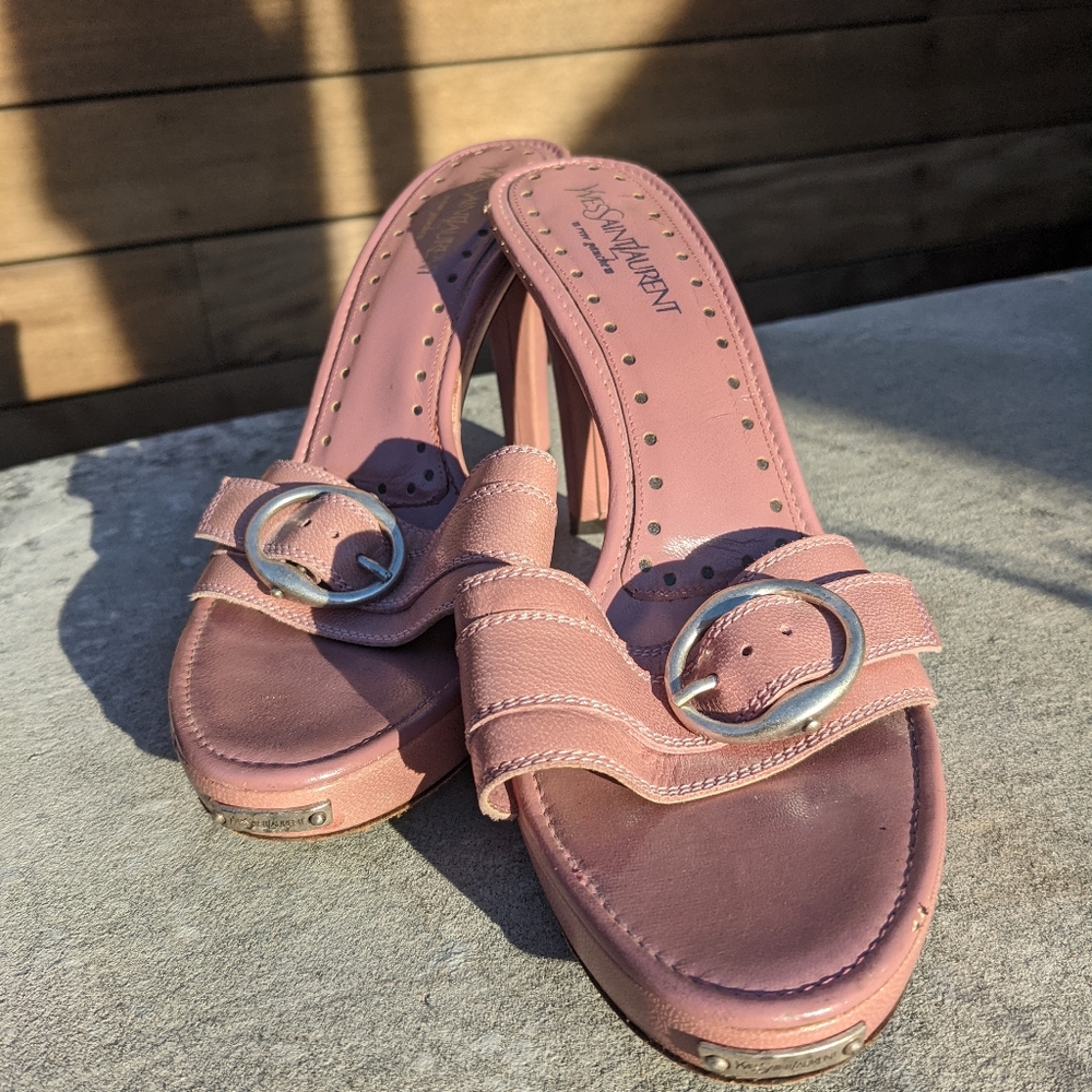 YSL pink heels